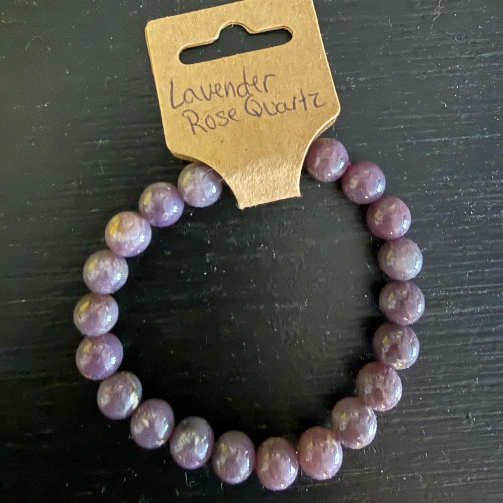 Lavender Rose Quartz Beaded Bracelet